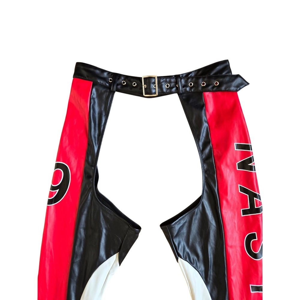 Dolls Kill Trickz N Treatz Nasty Faux Leather Chaps Pants XS Editorial Halloween - Picture 3 of 9